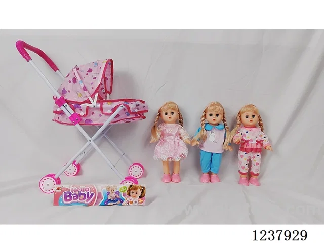 14-inch doll with English IC/Iron handcart/Shoes