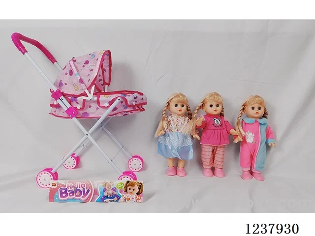 14-inch doll with English IC/Iron handcart/Shoes