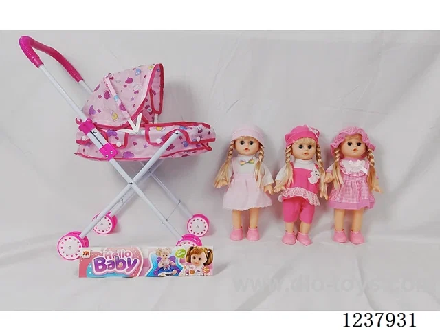 14-inch doll with English IC/Iron handcart/Shoes