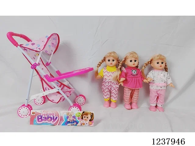 14-inch doll with English IC/Iron handcart/Shoes