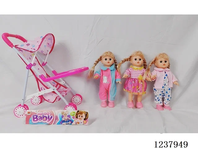 14-inch doll with English IC/Iron handcart/Shoes