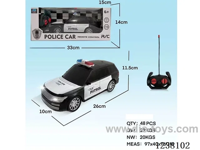 4ch RC Land Rover police car with light not included battery