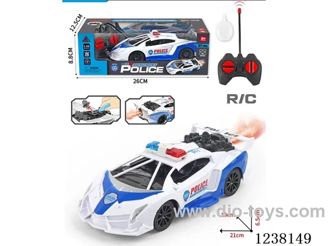 1:20 4ch RC police car with light/spray not included battery