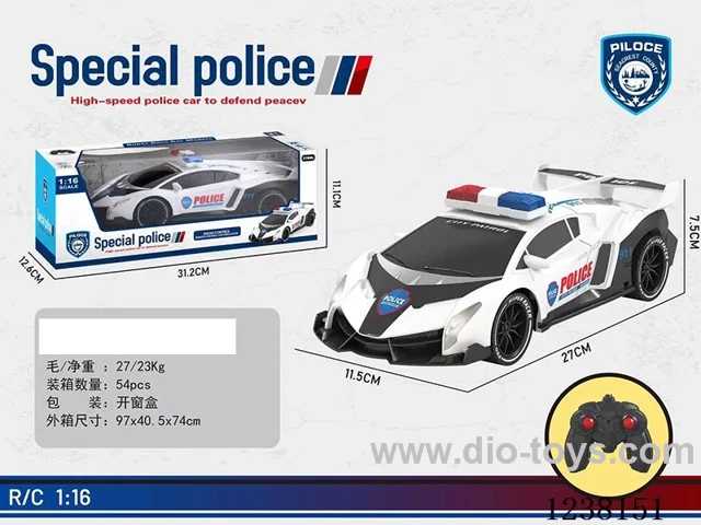 1:16 4ch RC police car not included battery