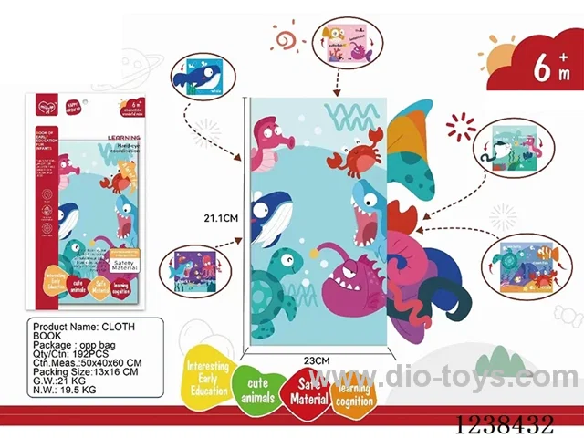 Baby educational cloth book -6 pages