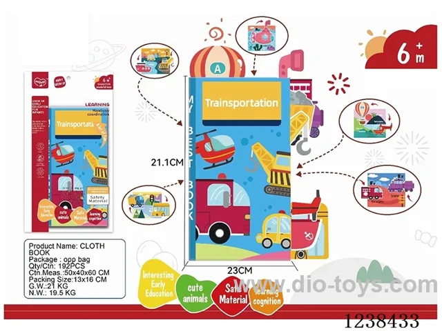 Baby educational cloth book -6 pages