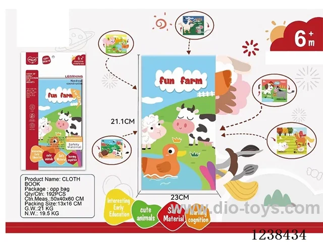 Baby educational cloth book -6 pages