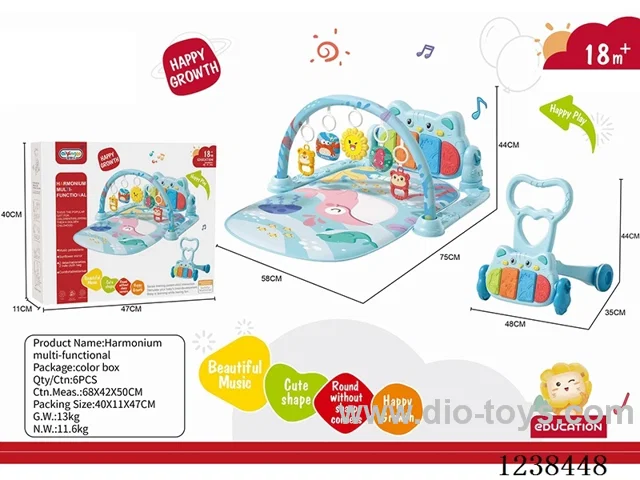 2 in 1 baby Pedal piano /trolley with music