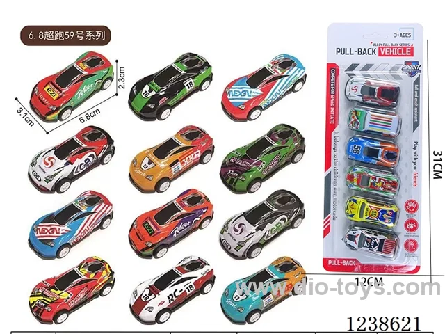 6.8CM pull back car set 2号6PCS