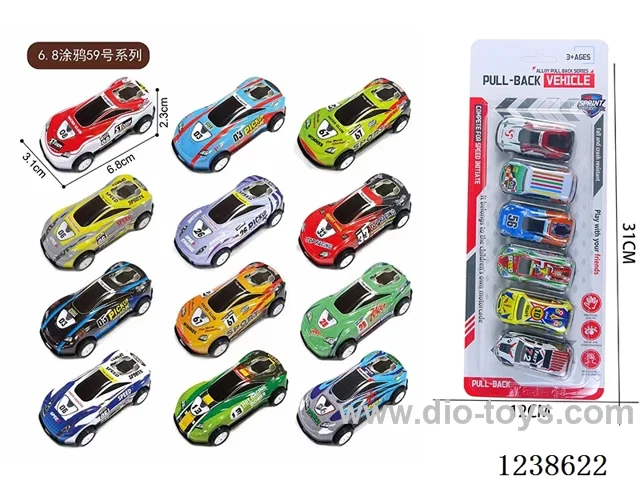 6.8CM pull back car set 6PCS