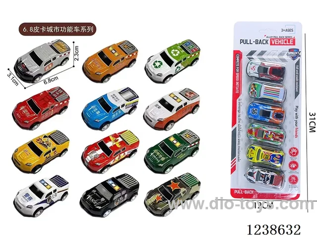 6.8CM pull back car set 6PCS