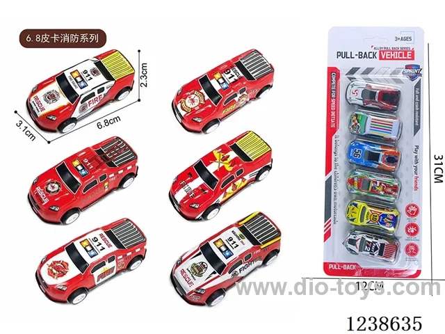 6.8CM pull back car set 6PCS