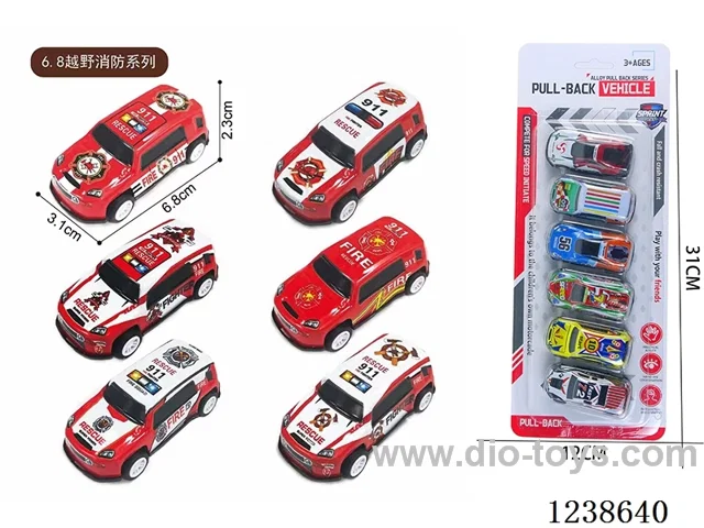 6.8CM pull back car set 6PCS