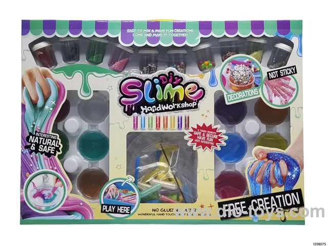 Slime DIY (Dinosaur Ocean Bead Sparkling Powder Soft Pottery)+12 Color Mud+Pearl Powder 8+Tools