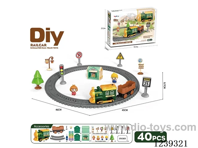 DIY assembled electric railcar 40PCS with music not included battery