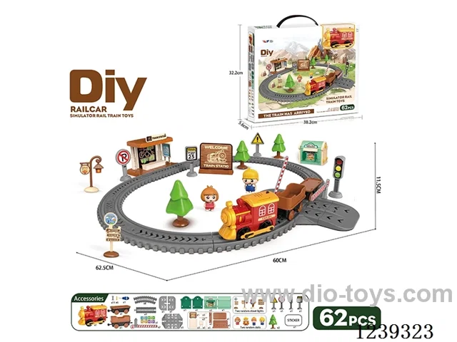 DIY assembled electric railcar 62PCS with music not included battery