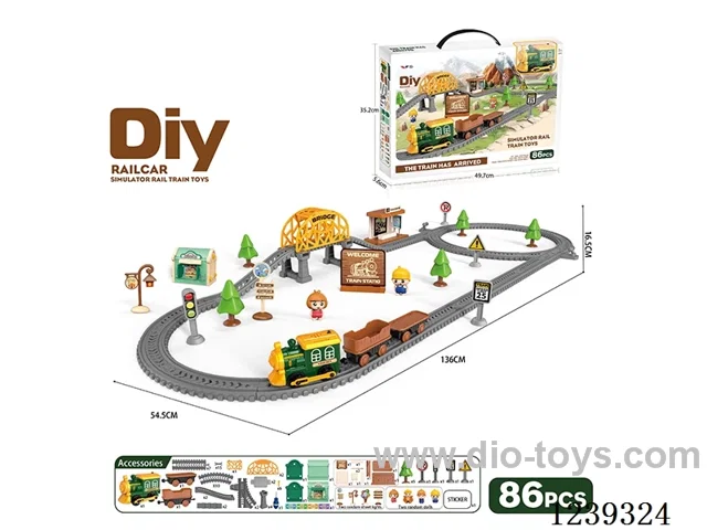 DIY assembled electric railcar 86PCS with music not included battery