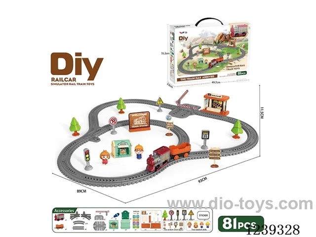DIY assembled electric railcar 81PCS with music not included battery