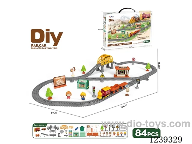 DIY assembled electric railcar 84PCS with music not included battery