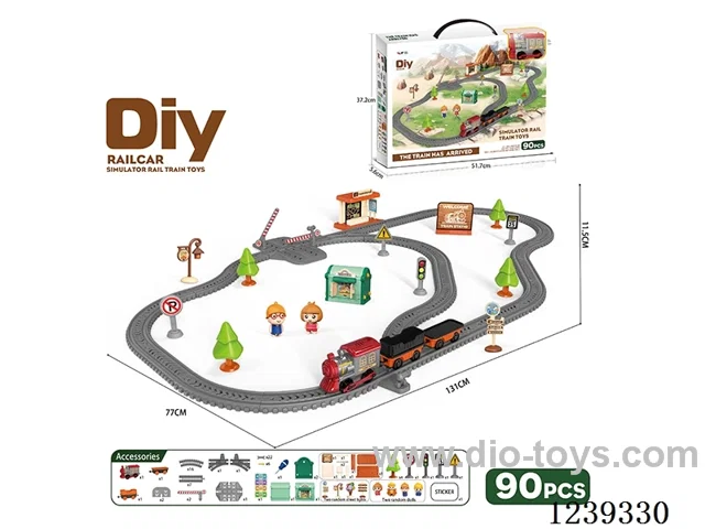 DIY assembled electric railcar 90PCS with music not included battery