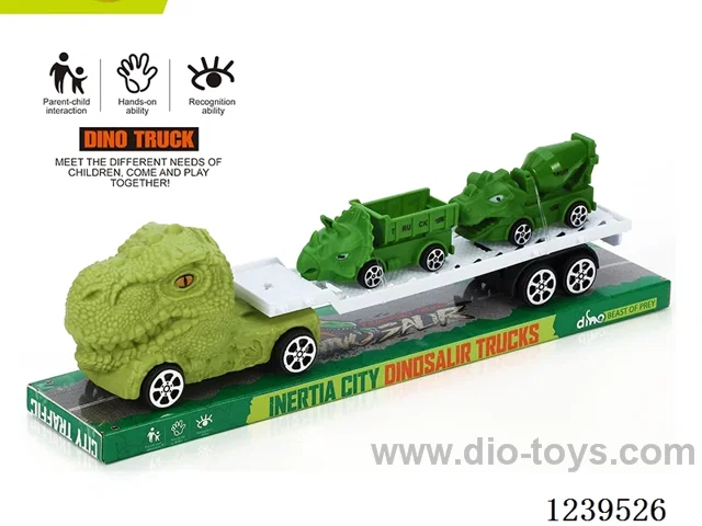 Inertia Dinosaur Trailer with 2 free wheel Dinosaur Cars