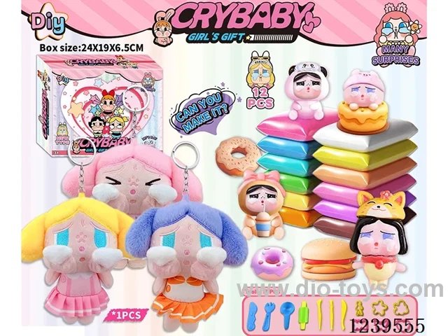 DIY Plush Doll with Coloured Clay Tool Set
