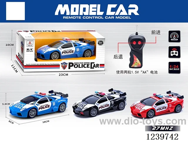 2ch RC Police Vehicle 1:24 not included battery 3 colors