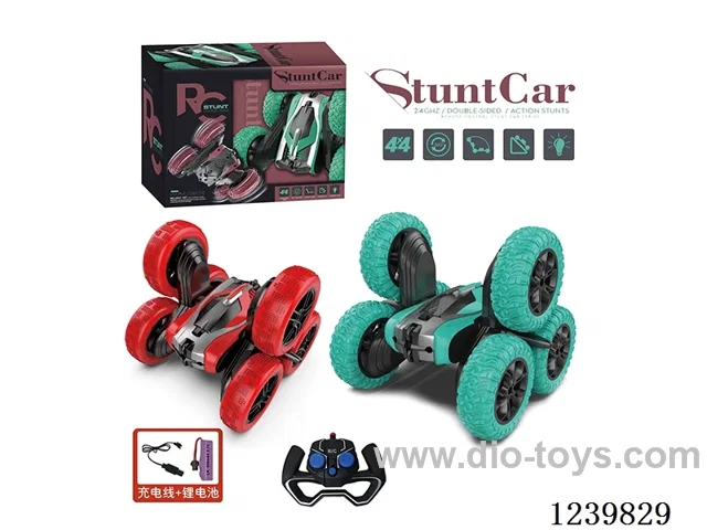 Lights Music Double Sided Six Wheeled Twisted Arm Stunt Car (2.4G included battery)