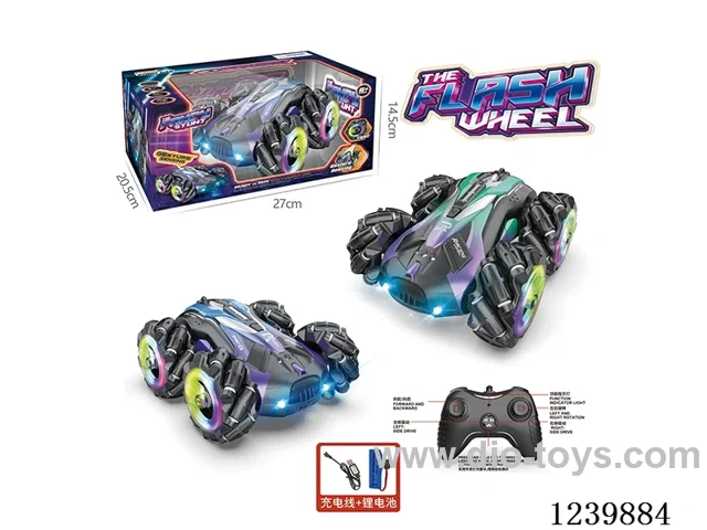 2.4G light and music double-sided induction sidewalk hollow wheel stunt car (included battery)