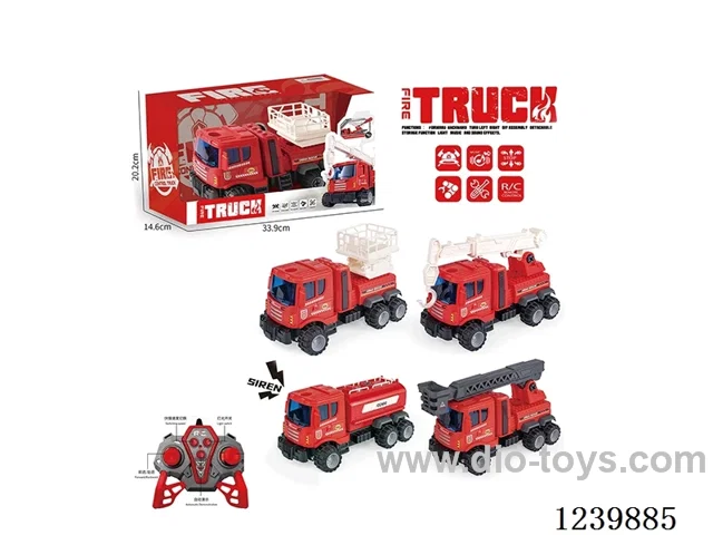 with light and music firefighting dismantling RC car (2.4G not included battery)