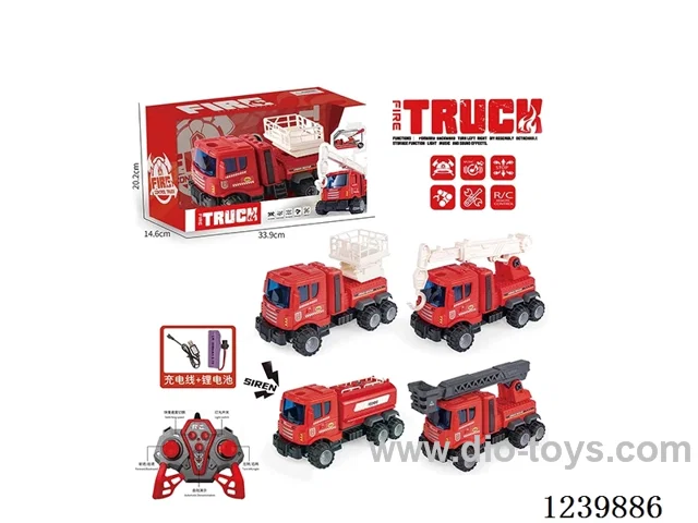 with light and music firefighting dismantling RC car (2.4G included battery)