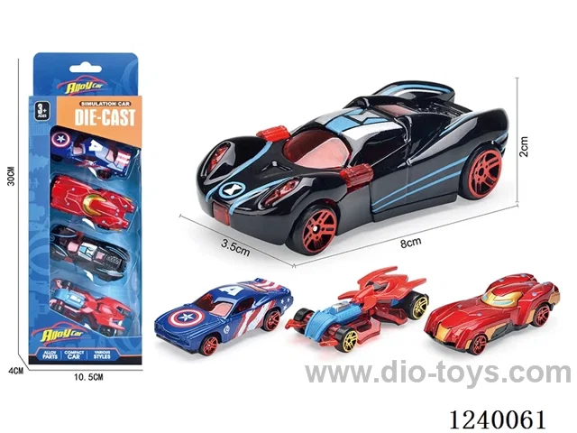 free wheel alloy car 4PCS