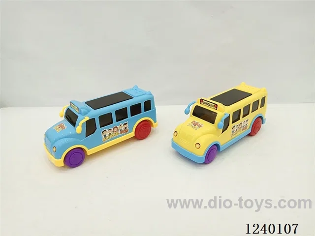 Pull Line School Bus with Bell (2 Colour Mix)