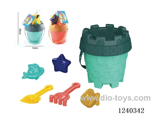 Beach Toys 6PCS (Coral Red/Jade Green)