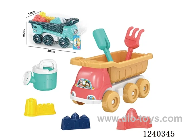 Beach Toys 7PCS (Coral Red/Jade Green)