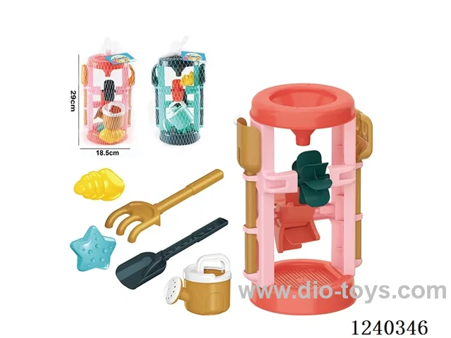 Beach Toys 6PCS (Coral Red/Jade Green)