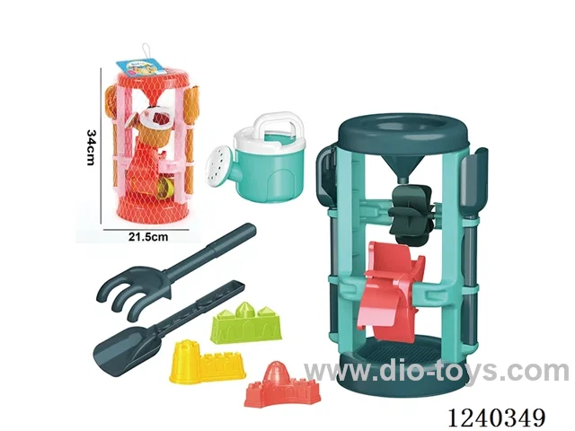 Beach Toys 7PCS (Coral Red/Jade Green)