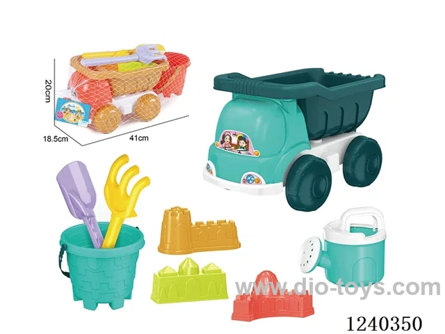 Beach Toys 8PCS (Coral Red/Jade Green)