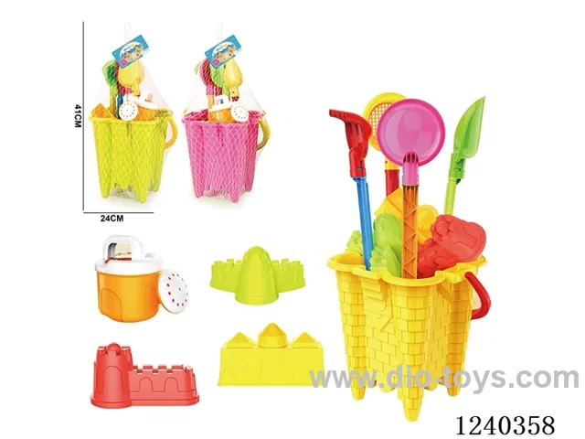 Beach Toys 9PCS (Rose/Yellow/Green)