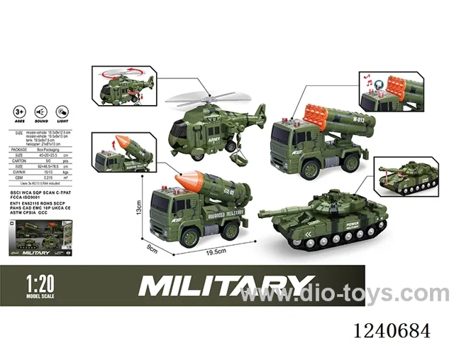 1:20 inertia military car set W L/M included battery