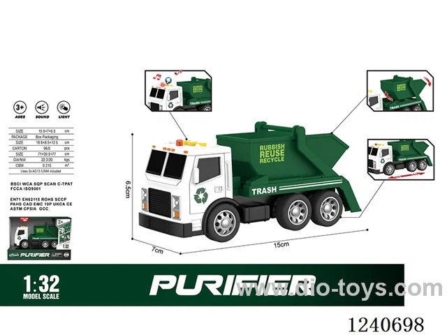1:32 inertia bucket sanitation (green) W L/M included battery