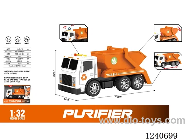 1:32 Inertia Bucket Sanitation (Orange) W L/M included battery