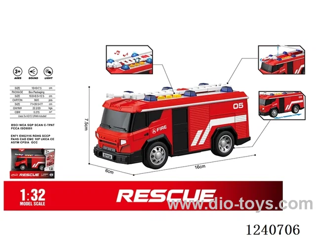 1. 32 Inertia US Fire Truck W L/M included battery
