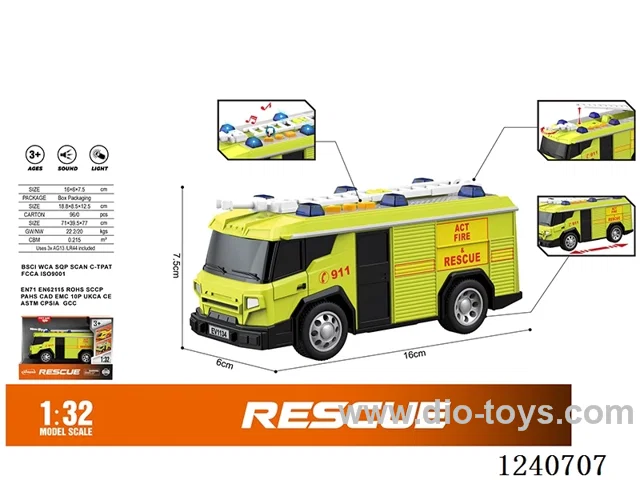 1:32 Inertia Euro Fire Truck W L/M included battery