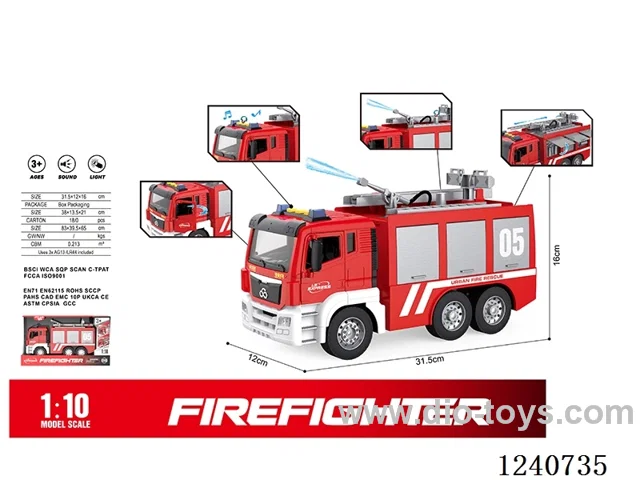 1:10 Inertial fire truck (door opening) W L/M/spray included battery
