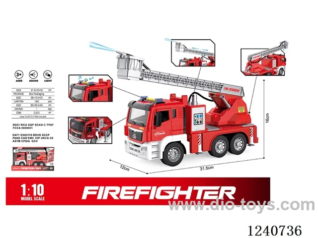1: 10 Inertial fire truck (door opening) W L/M/spray included battery 1.
