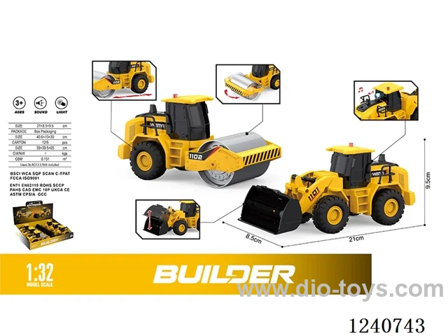 1: 20 Inertia 6PCS Bulldozer, Roller set W L/M included battery