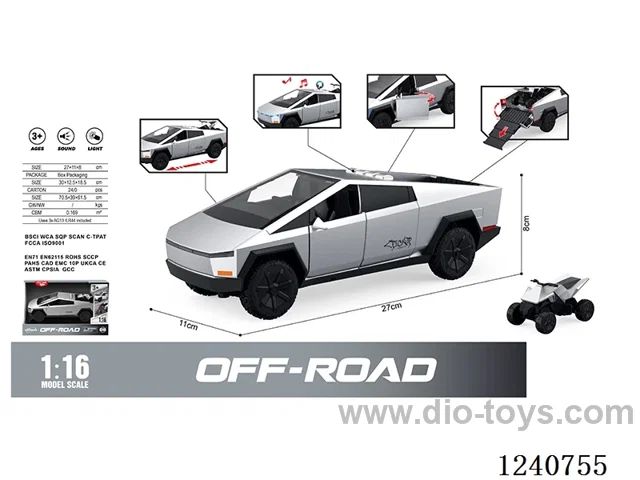1:16 Inertial 4-wheeled Tesla + scooter(door opening) W L/M included battery