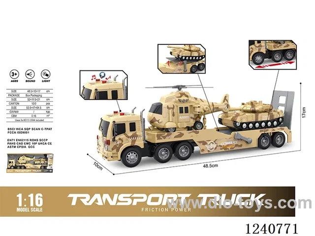 1:16 inertial military trailer W L/M included battery