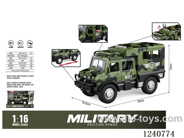 1: 16 16 Inertial military caravan W L/M included battery
